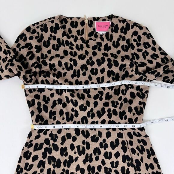 NWT KATE SPADE - Forest Feline Jacquard Animal Print Dress Size 4 - Picture 13 of 16